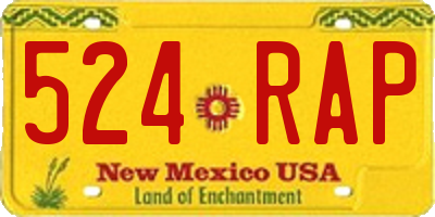NM license plate 524RAP