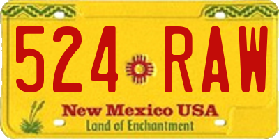NM license plate 524RAW