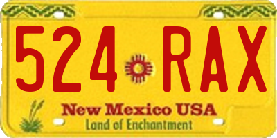 NM license plate 524RAX