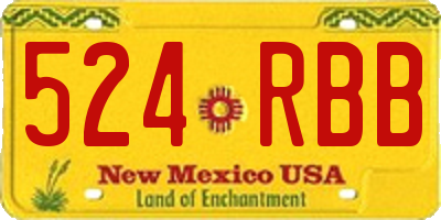 NM license plate 524RBB