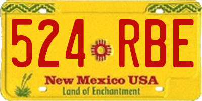 NM license plate 524RBE
