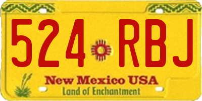 NM license plate 524RBJ