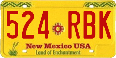 NM license plate 524RBK