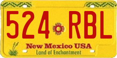 NM license plate 524RBL