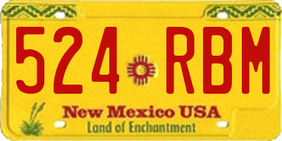 NM license plate 524RBM