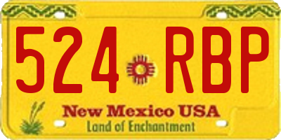 NM license plate 524RBP