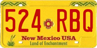 NM license plate 524RBQ