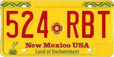 NM license plate 524RBT