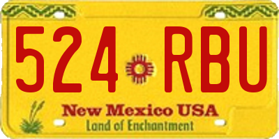 NM license plate 524RBU