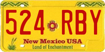 NM license plate 524RBY