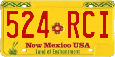 NM license plate 524RCI