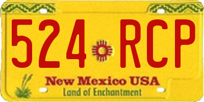 NM license plate 524RCP