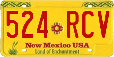 NM license plate 524RCV