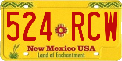NM license plate 524RCW