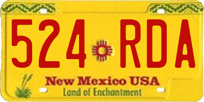 NM license plate 524RDA