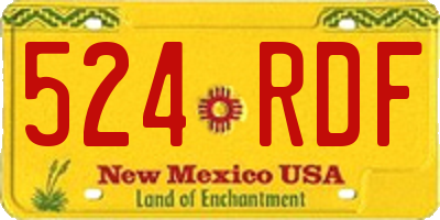 NM license plate 524RDF