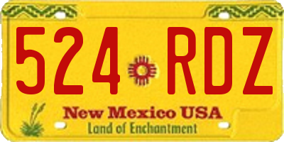 NM license plate 524RDZ