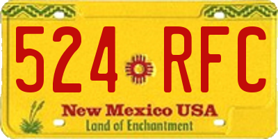 NM license plate 524RFC