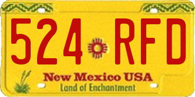 NM license plate 524RFD