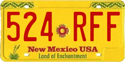 NM license plate 524RFF