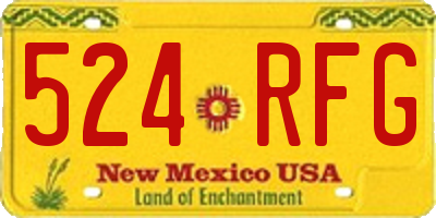 NM license plate 524RFG