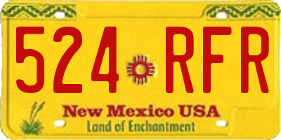 NM license plate 524RFR