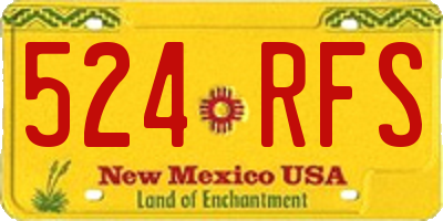 NM license plate 524RFS