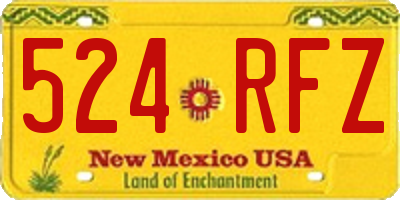 NM license plate 524RFZ