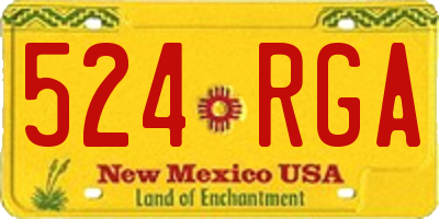 NM license plate 524RGA