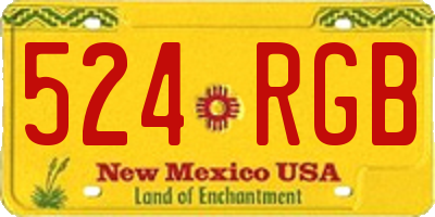 NM license plate 524RGB