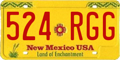 NM license plate 524RGG