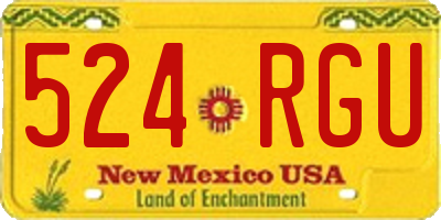 NM license plate 524RGU
