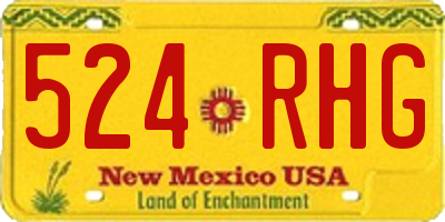 NM license plate 524RHG