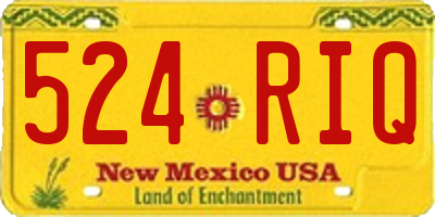 NM license plate 524RIQ