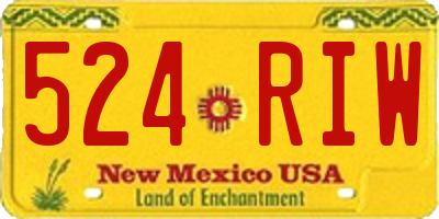 NM license plate 524RIW