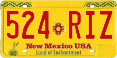 NM license plate 524RIZ