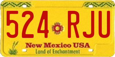 NM license plate 524RJU