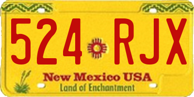 NM license plate 524RJX