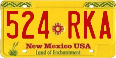 NM license plate 524RKA