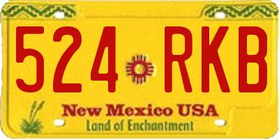 NM license plate 524RKB