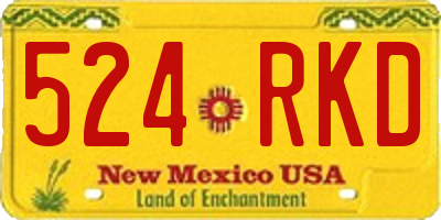 NM license plate 524RKD