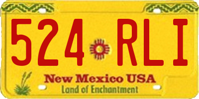 NM license plate 524RLI