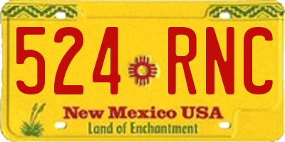 NM license plate 524RNC