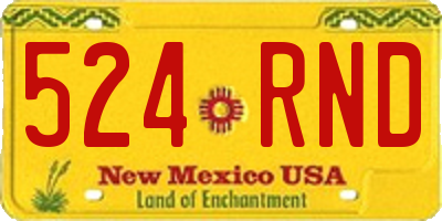 NM license plate 524RND