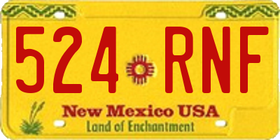 NM license plate 524RNF