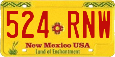 NM license plate 524RNW