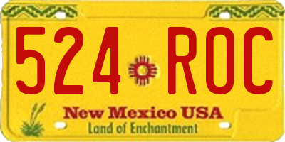 NM license plate 524ROC
