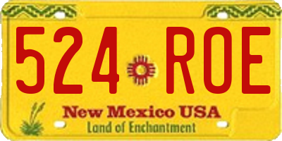 NM license plate 524ROE