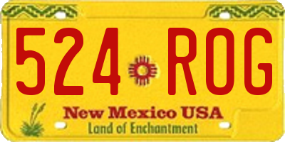 NM license plate 524ROG