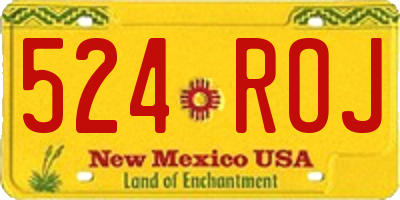 NM license plate 524ROJ